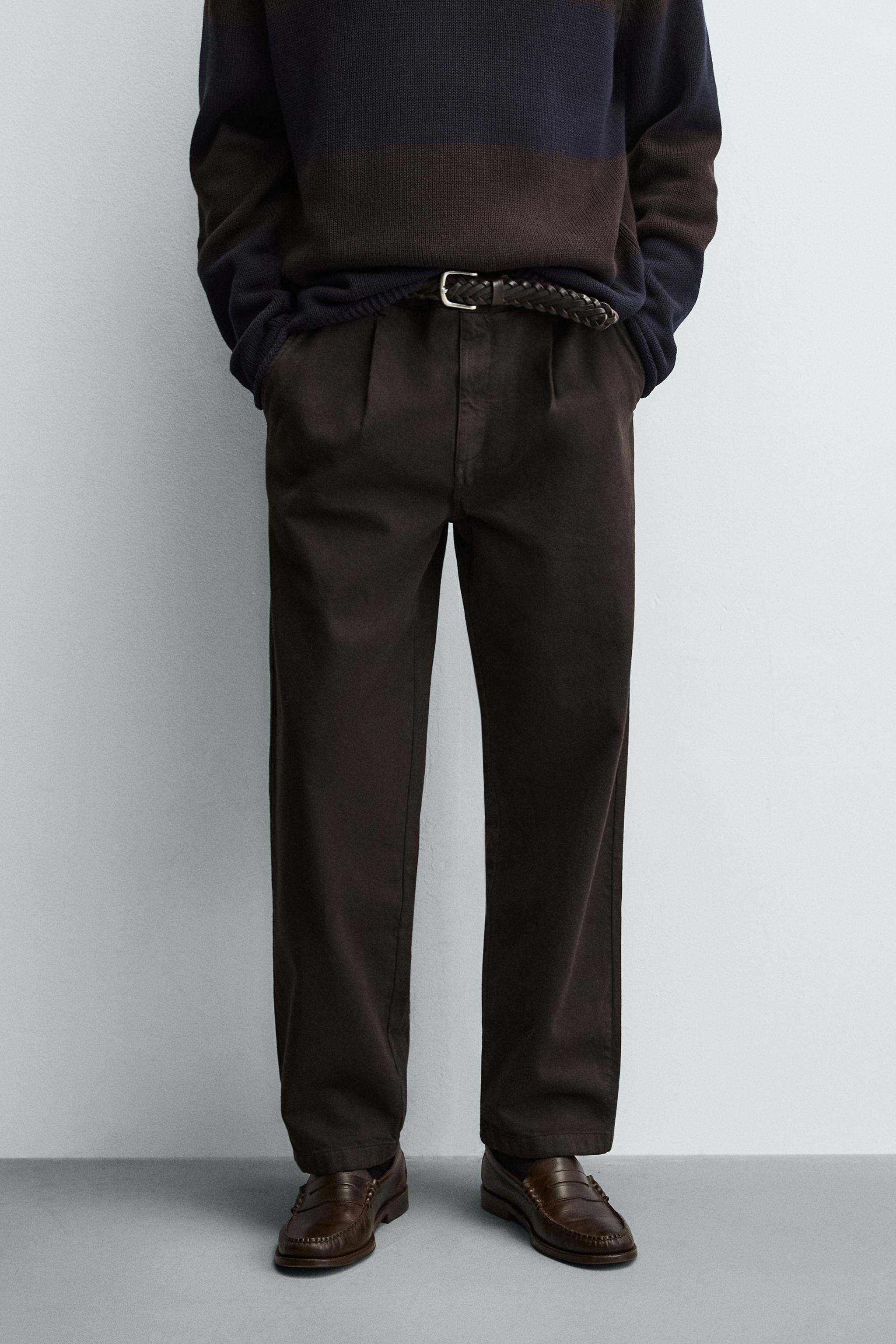 PANTALON STRAIGHT FIT À PLIS